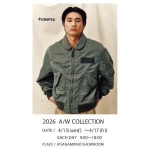 FIDELITY /BEN DAVIS 26秋冬展示会のお知らせのサムネイル画像